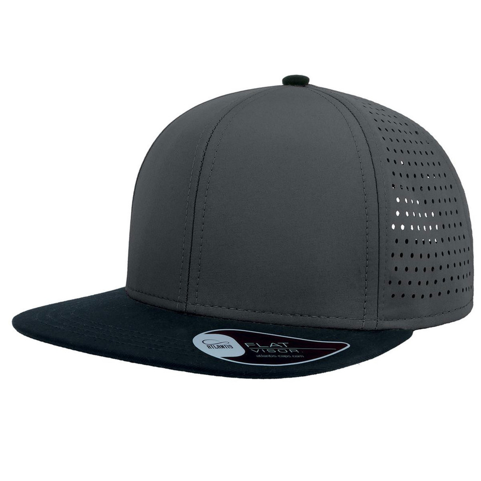 Adults Plain Premium Polyester Microfibre Snapback Cap - A2200 | Dark Grey. Black
