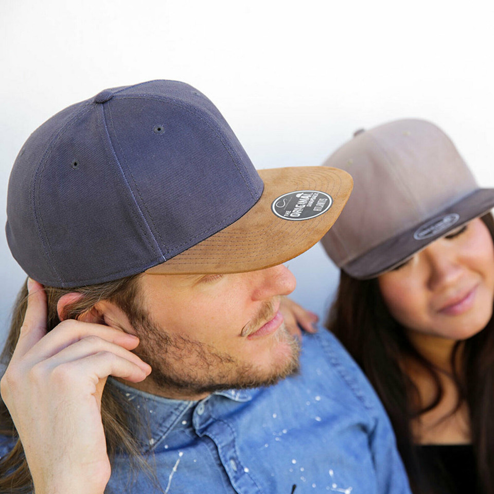 Adults Plain Premium SnapBack Cap Resemble Moleskin Look Fabric - A3200 