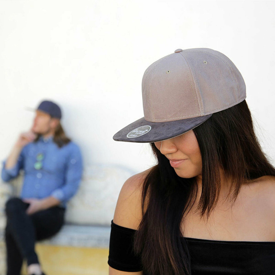 Adults Plain Premium SnapBack Cap Resemble Moleskin Look Fabric - A3200