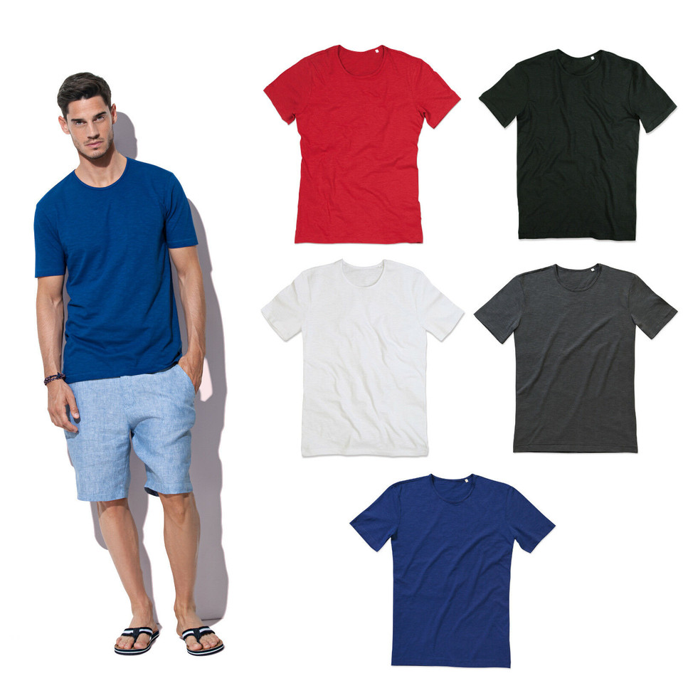 STEDMAN Mens Slub Crew Neck T-shirt - ST9400 