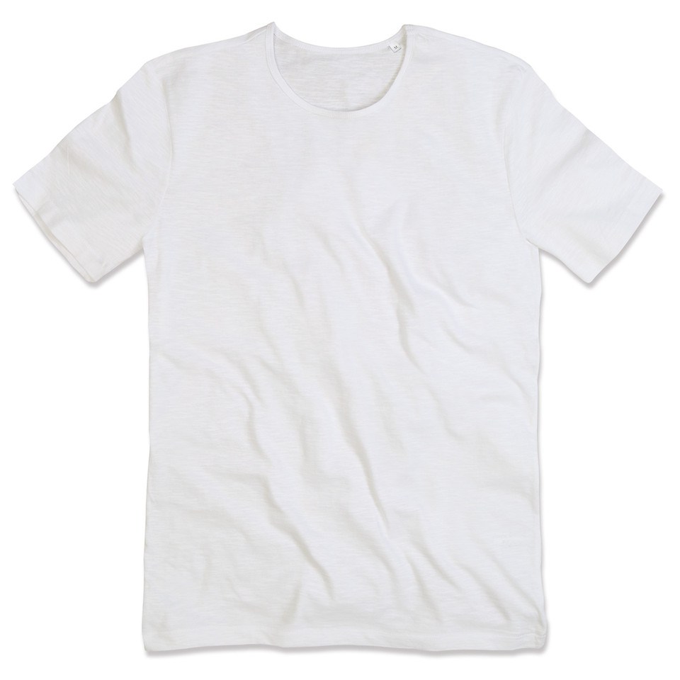 STEDMAN Mens Slub Crew Neck T-shirt - ST9400 | White