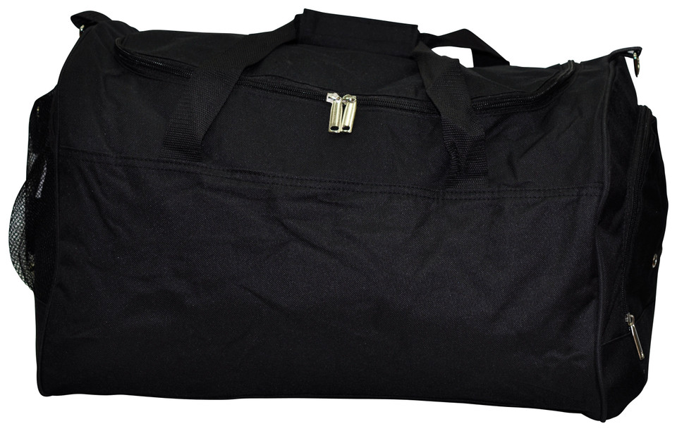 Plain Colours Gym Sports Bag with Shoe Pocket - B2000 | Black