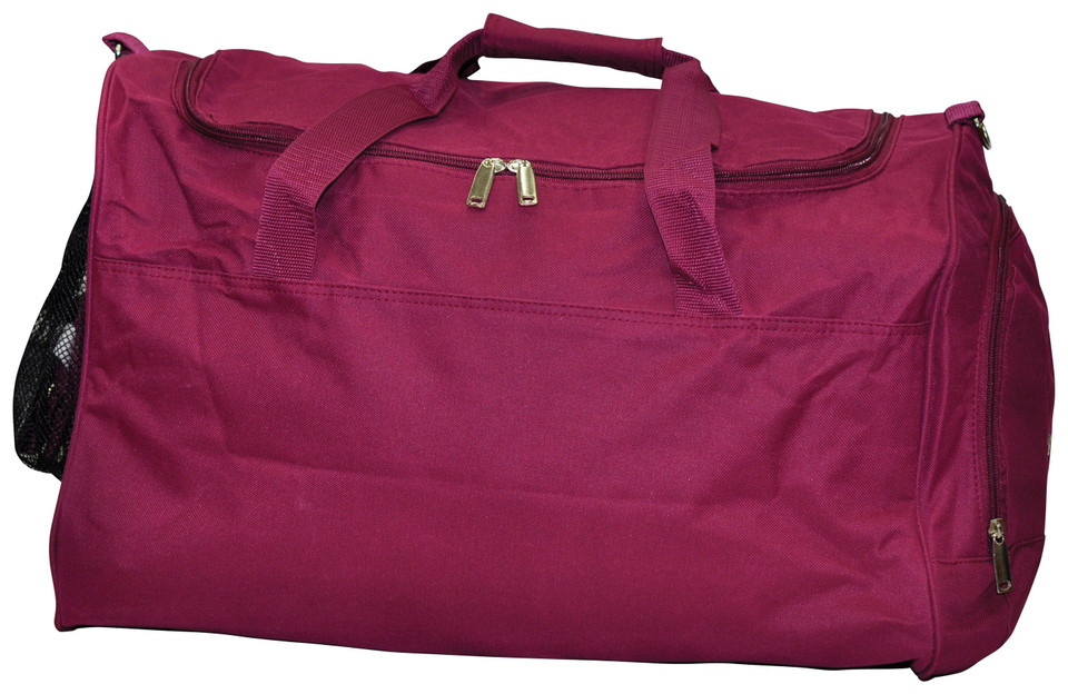 Plain Colours Gym Sports Bag with Shoe Pocket - B2000 | Maroon