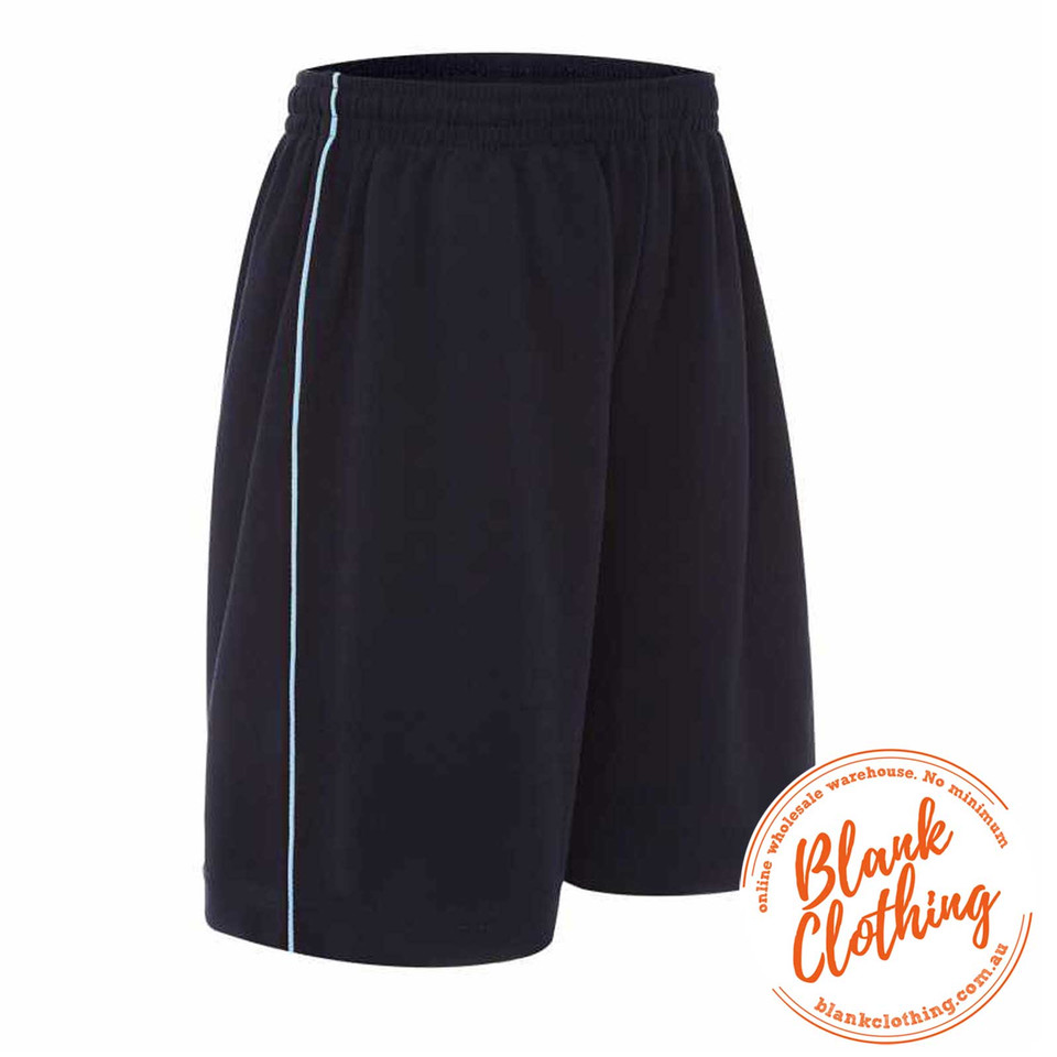 Kids Cotton Back Sports Shorts With Piping - 5766SP | Dark Navy.Sky