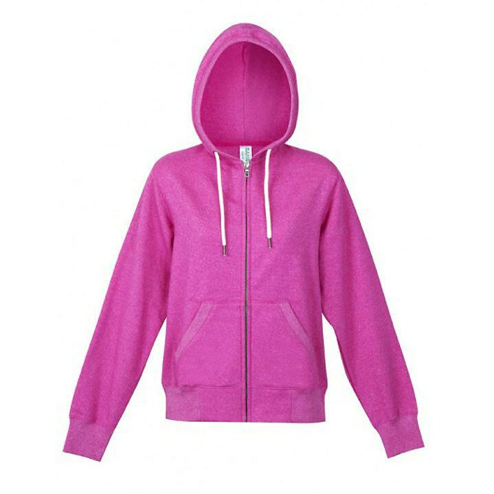 Womens Lightweight Heather Zip Hoodie - FZ75UN | Hot Pink Heather