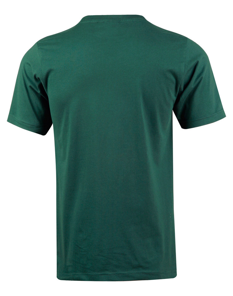 Semi Fitted 100% Cotton Tee in bottle green, back view