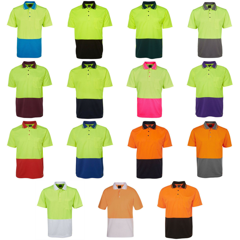 Adults Hi Vis Non Cuff UPF 50+ Polyester Polo - 6HVNC