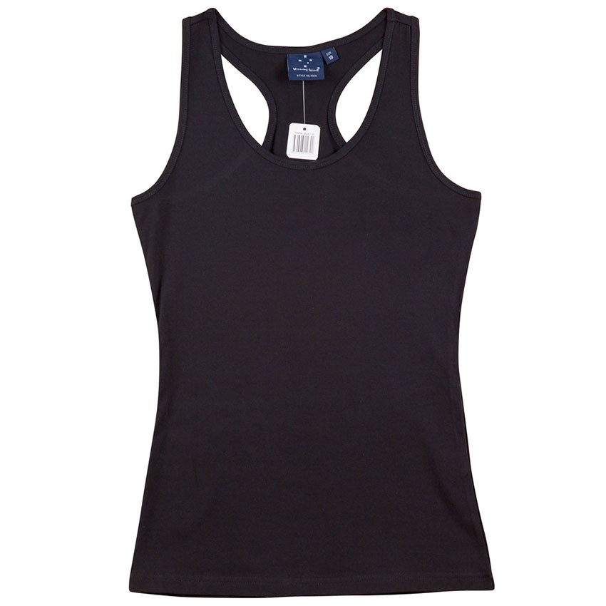Ladies Slip Fit Racer Back Singlet - TS21A  | Black