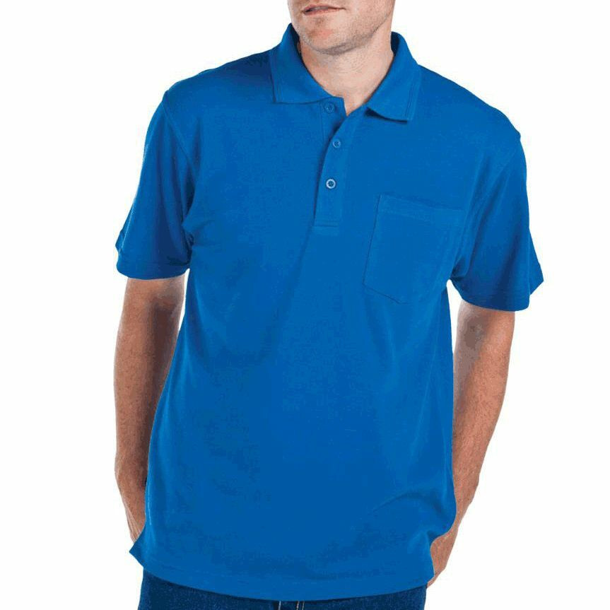Mens Polycotton Short Sleeve Pocket Polo Shirt - 210P