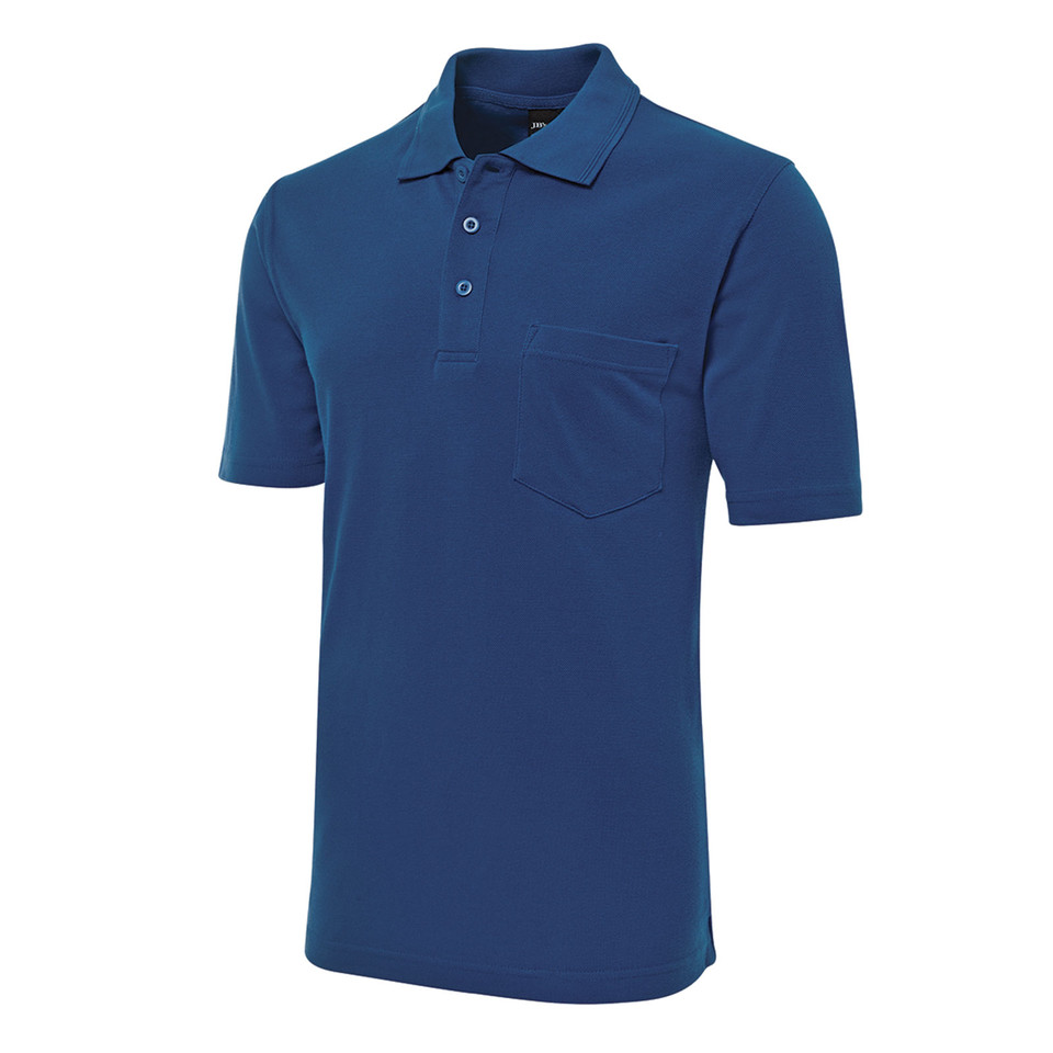Mens Polycotton Short Sleeve Pocket Polo Shirt - 210P | Royal