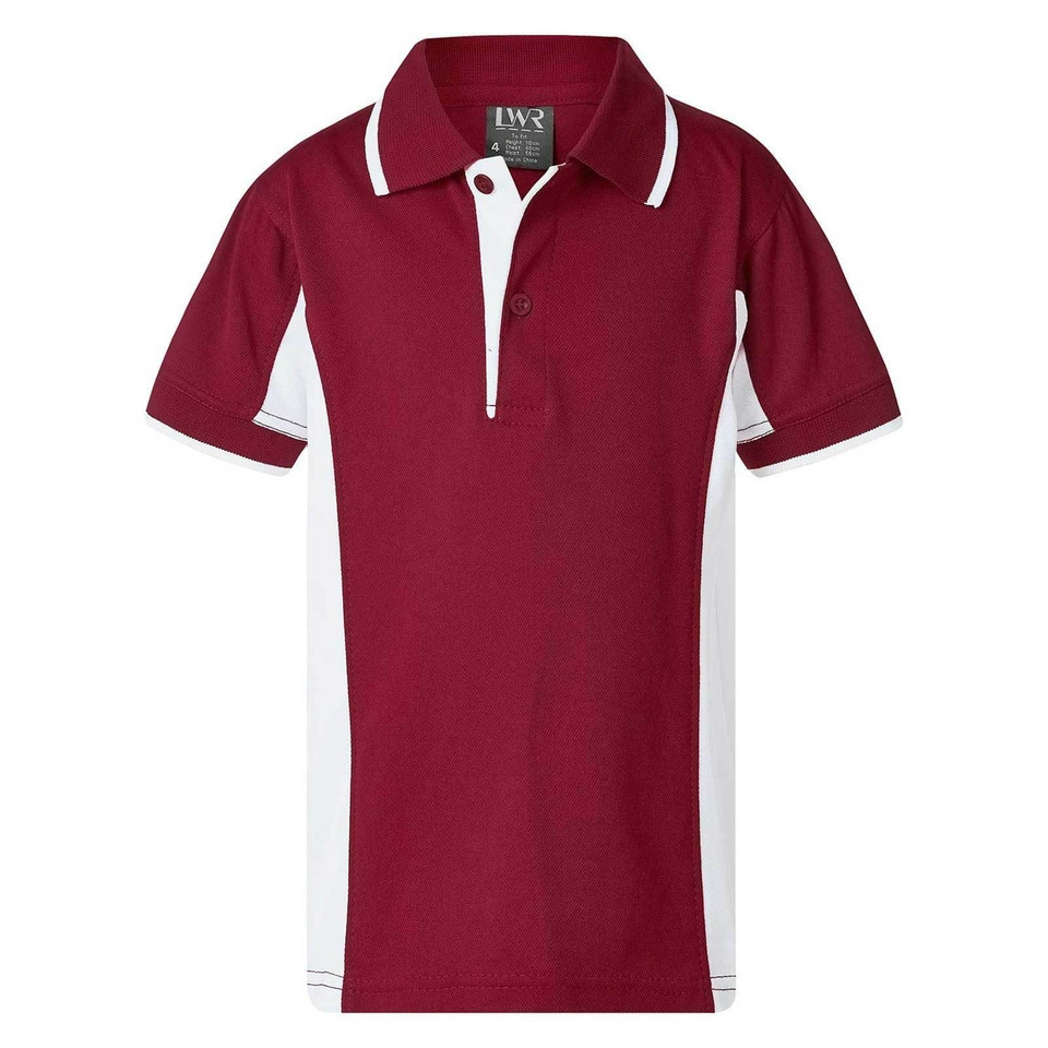 Adults Contrast Panels Sports Polo Shirt - 5760TP | Maroon.White