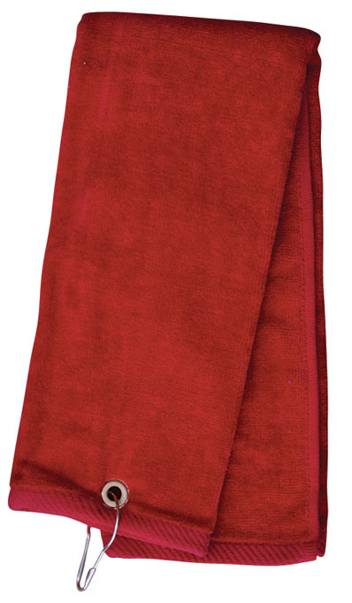 Cotton Terry Golf Towel with Hook - TW01A | Red