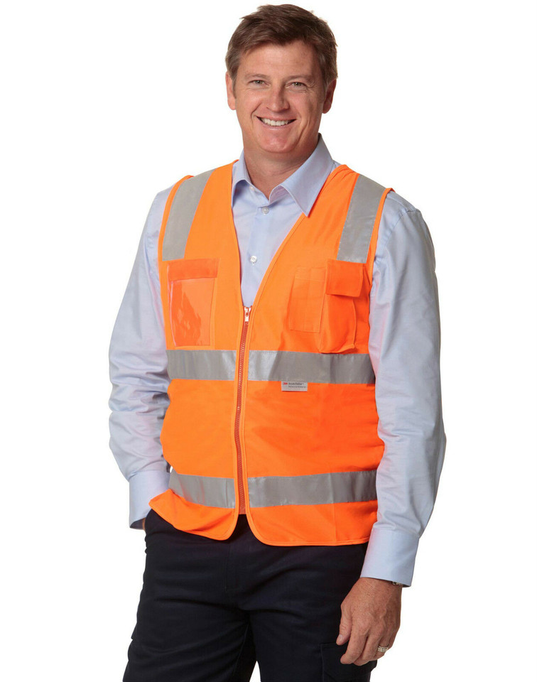 Hi Vis Zip Safety Vest with ID Pockets & 3M Tapes