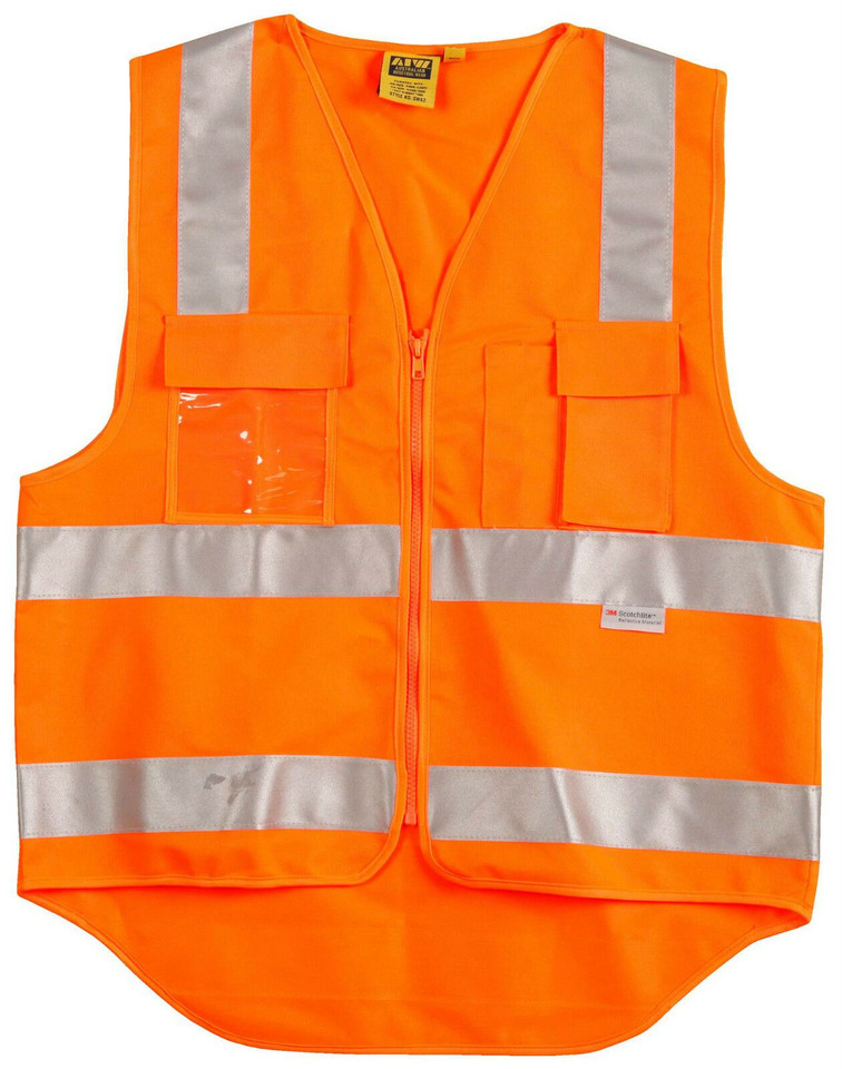 Hi Vis Zip Safety Vest with ID Pockets & 3M Tapes | Orange