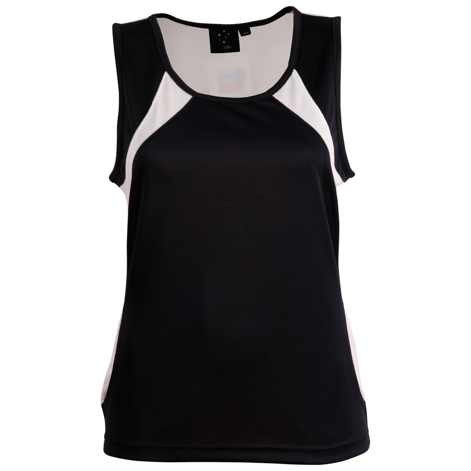 Ladies Athletic Cooldry Singlet - TS74 | Navy.White