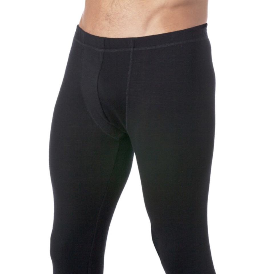 Mens Pure Merino Wool Base Layers Long John - BP1002 | Black