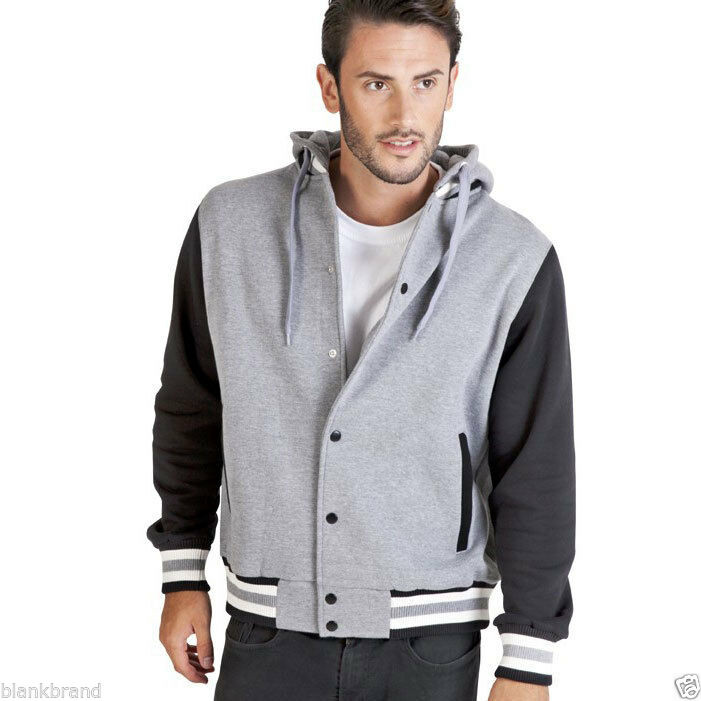 Mens Hooded Varsity Jacket - F907HB