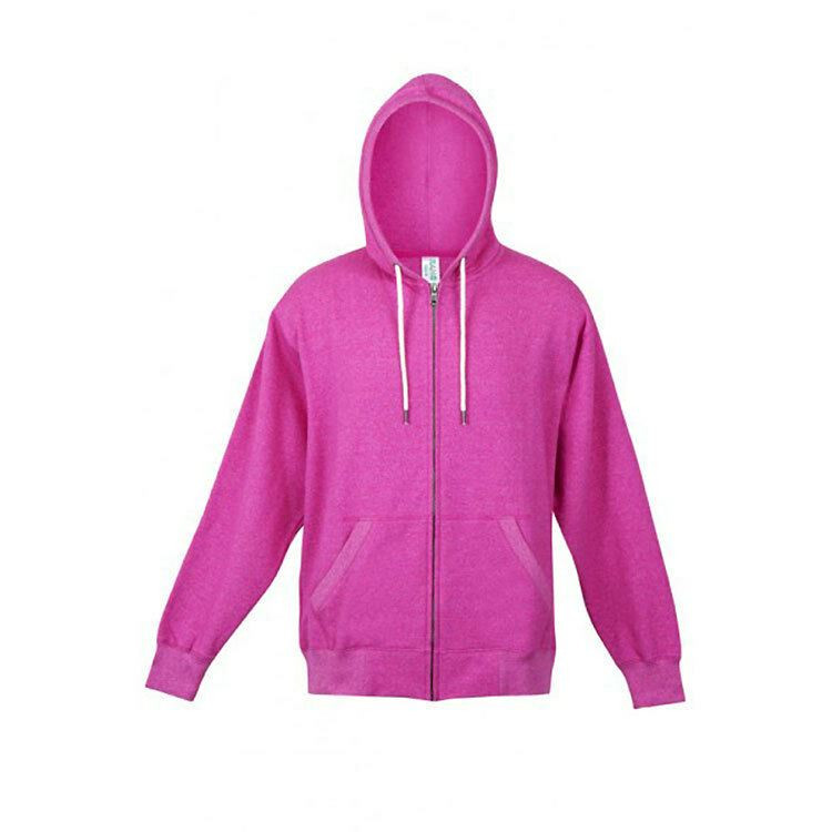 Mens Lightweight Heather Zip Hoodie - F750HZ | Hot Pink Heather