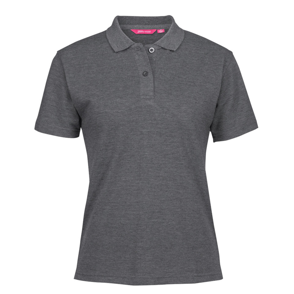 Womens Basic Short Sleeves Polo Shirts - 2LPS | Charcoal Marle