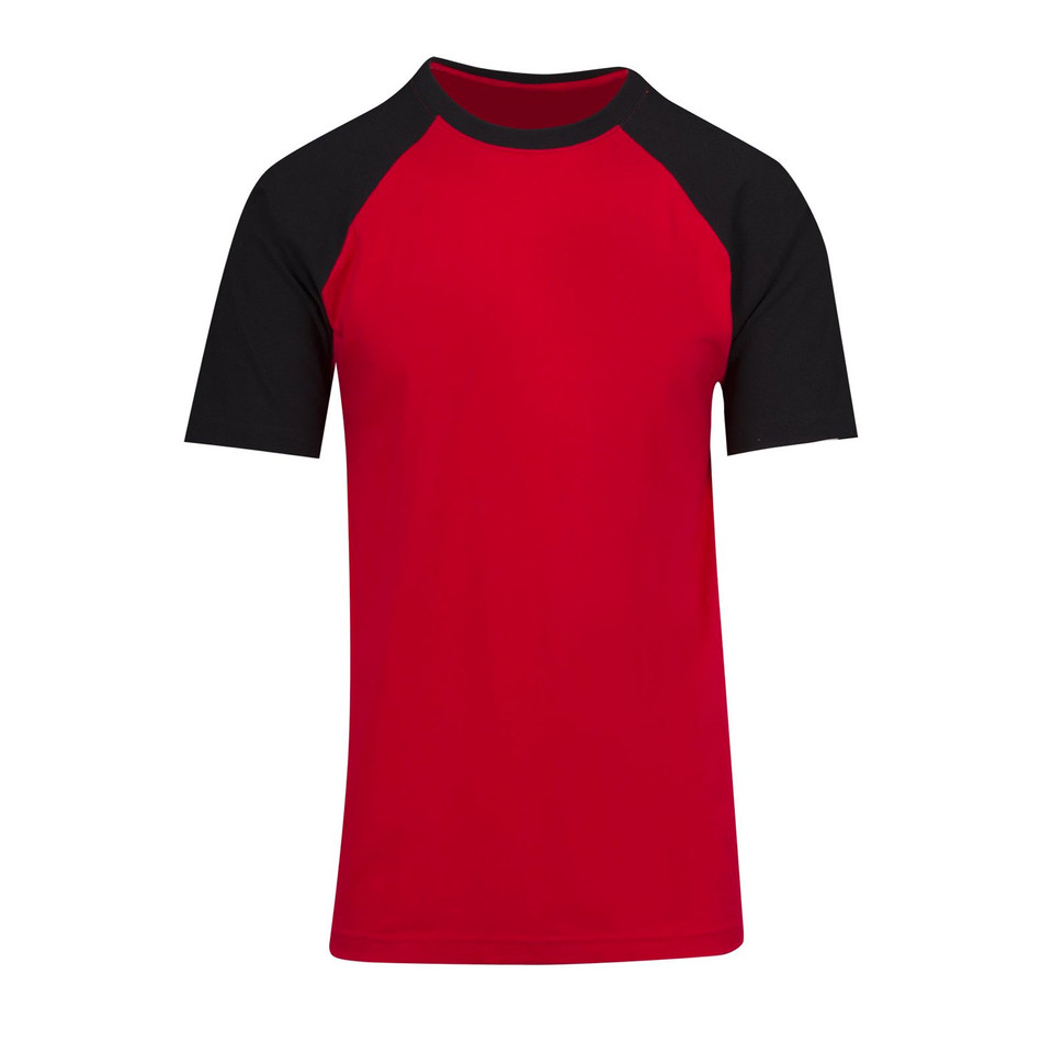 Adults Mens Two-Tone Raglan T-Shirt - T232RG | Red.Black