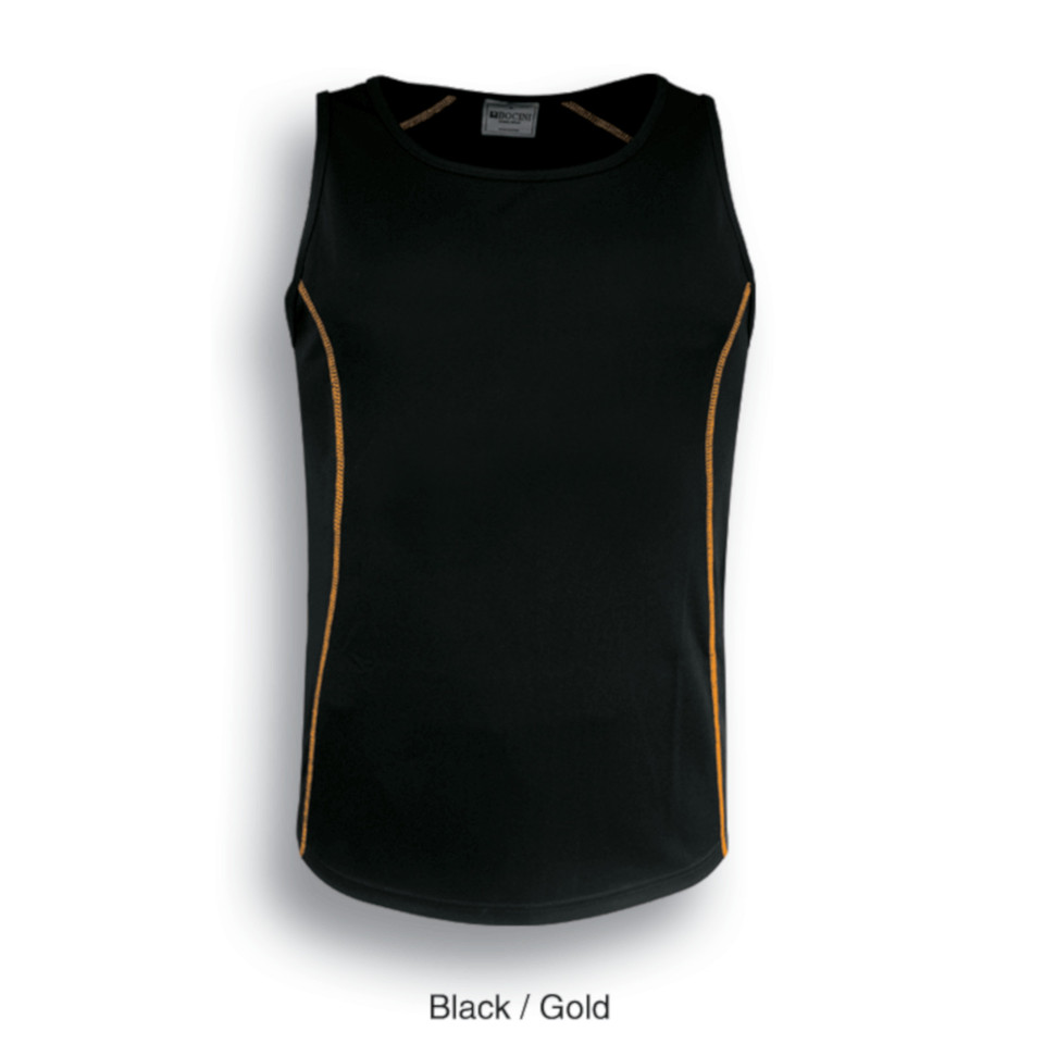 Mens Breezeway Polyester Singlet Breezeway Polyester - CT0926 | Black.Gold