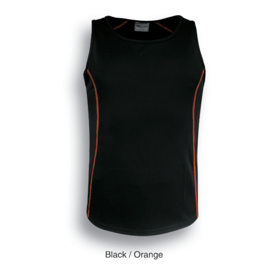 Mens Breezeway Polyester Singlet Breezeway Polyester - CT0926 | Black.Orange