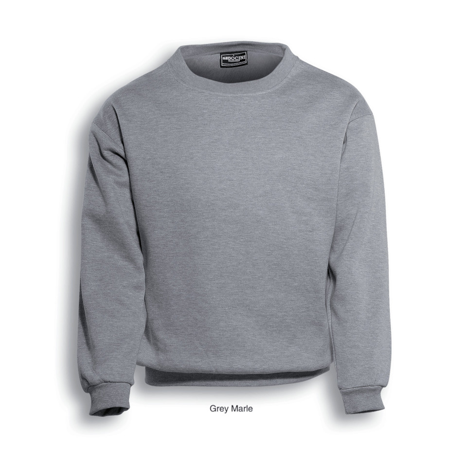 Mens Crew Neck Fleece Sloppy Joe Jumper - CJ0350 | Grey