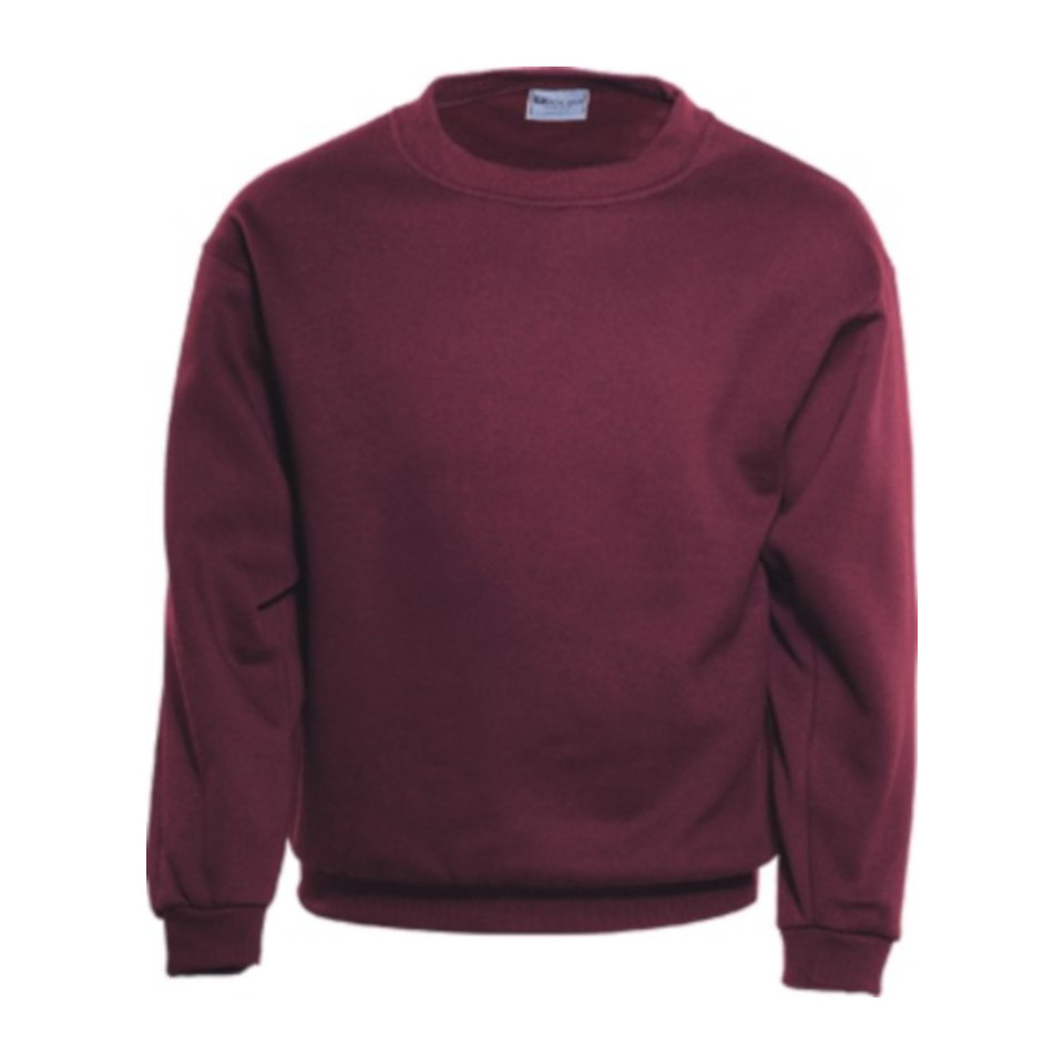 Mens Crew Neck Fleece Sloppy Joe Jumper - CJ0350 | Maroon