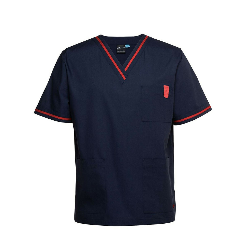 Adults Corporate Professional Care Scrubs Top - 4SCT | Navy.Red