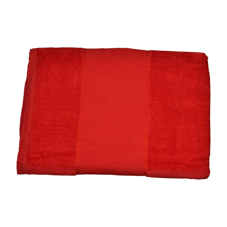 Cotton Terry Velour Large Bath Beach Towel - TW04A | Red