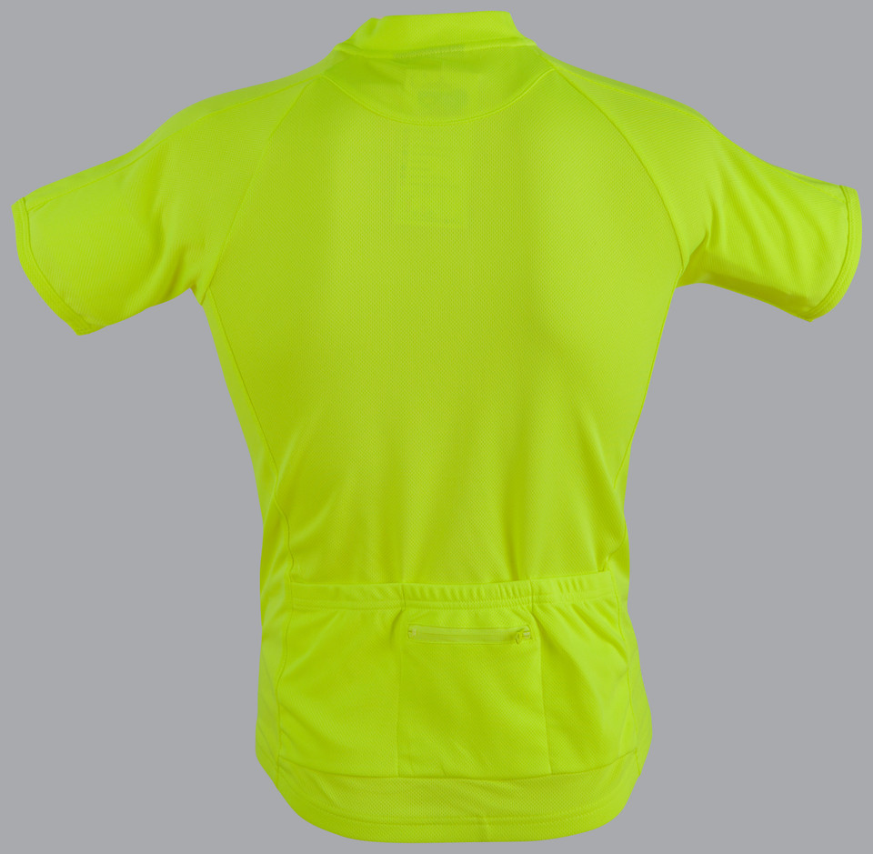 Short Sleeves Cycling Jersey Top - TS89 | Fluoro Yellow - Back