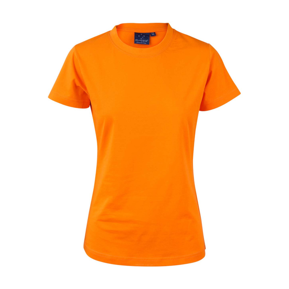 Ladies 100% Cotton Semi Fitted Tee - TS38 | Fluoro Orange