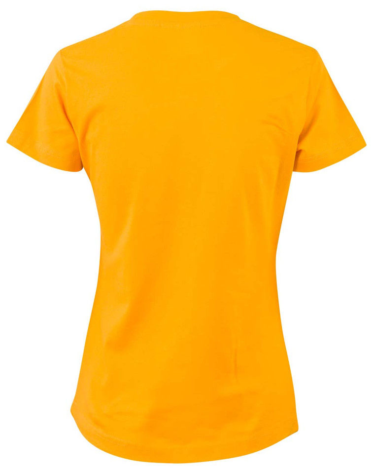 100% Cotton Semi Fitted Tee in gold, back view