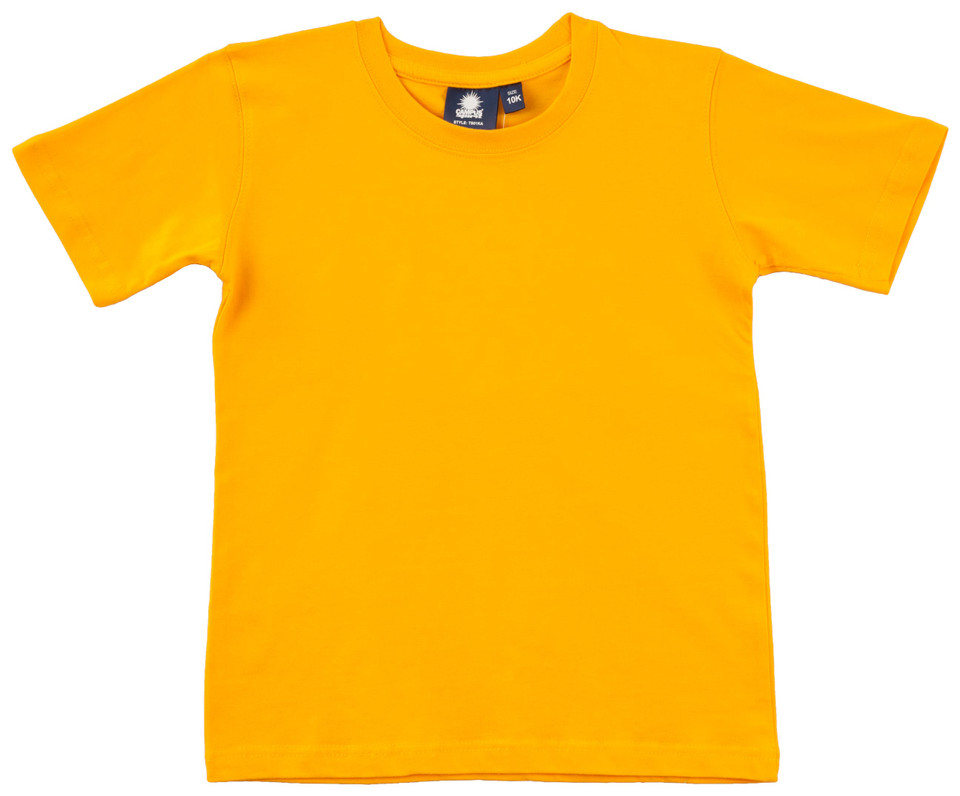 Kids Premium 100% Cotton Plain Crew Neck T-Shirt | Gold