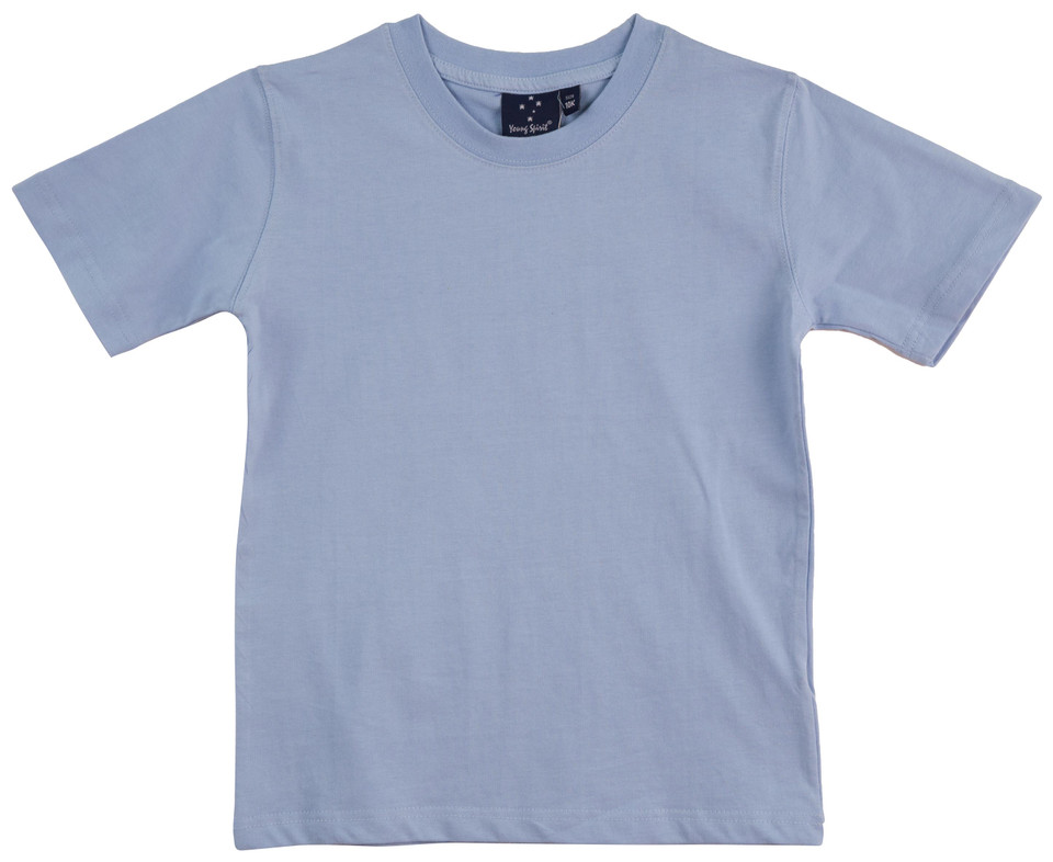 Kids Premium 100% Cotton Plain Crew Neck T-Shirt | Sky