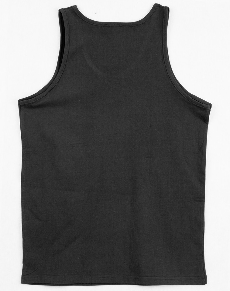 100% Cotton Plain Tank Top Singlet in black, back view