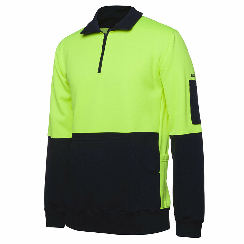 Adults Hi Vis Heavy Weight 1/2 Zip Fleecy Sweater - 6HVPZ
