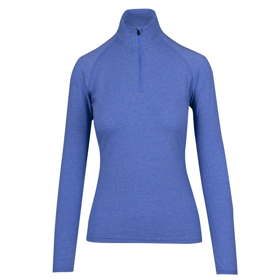 Ladies Greatness Half Zip Mock Neck Long Sleeves - F389LD | Royal Heather