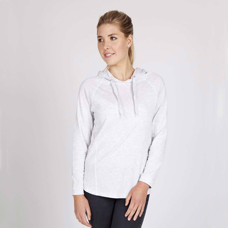 Ladies Plain Hooded Long Sleeves T-Shirt - F392LD 