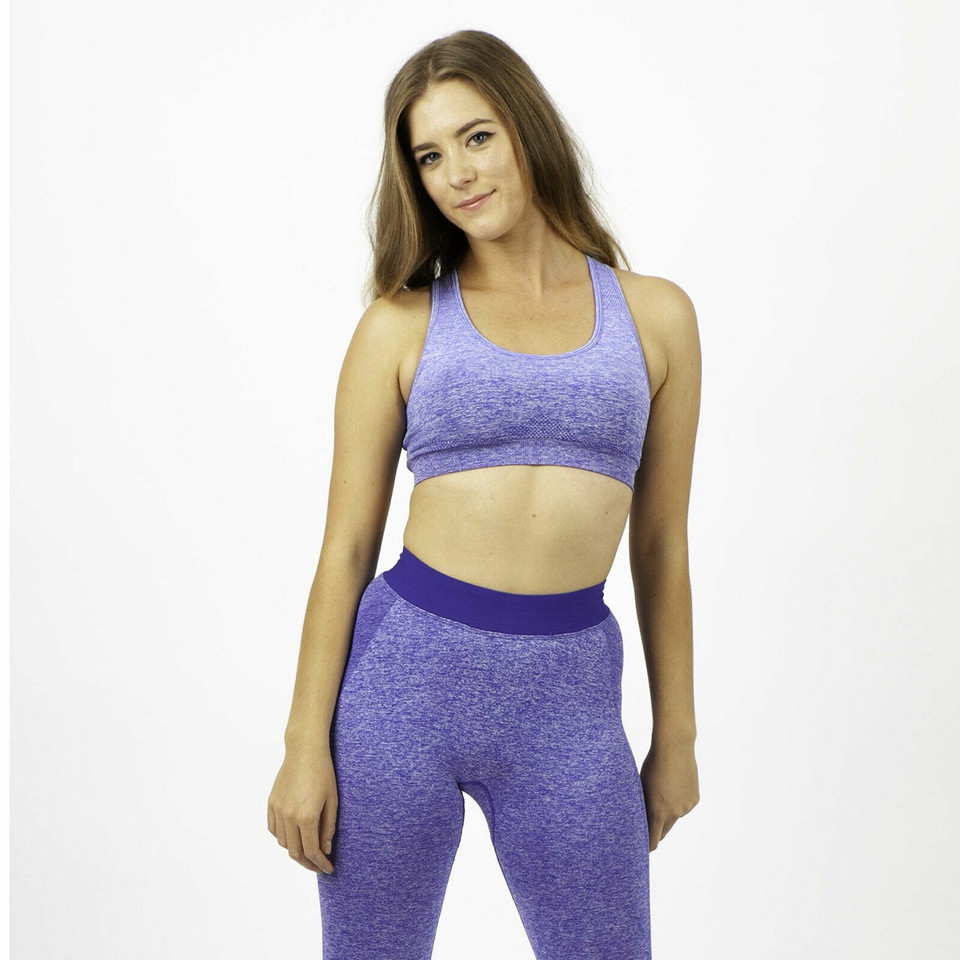 Ladies Plain Stylish Marl Colour Seamless Crop Top - T788LD 