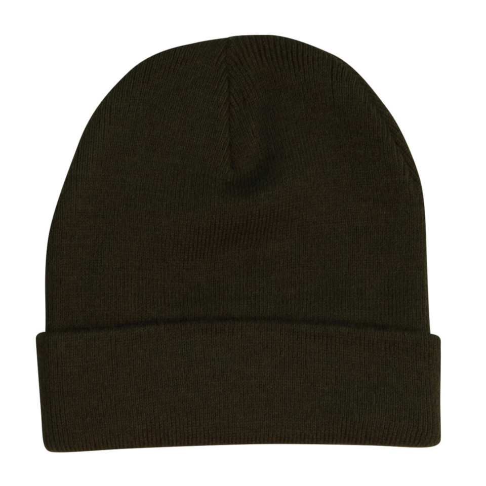 Adults Roll Up Plain Acrylic Knit Beanie - CH28 | Charcoal