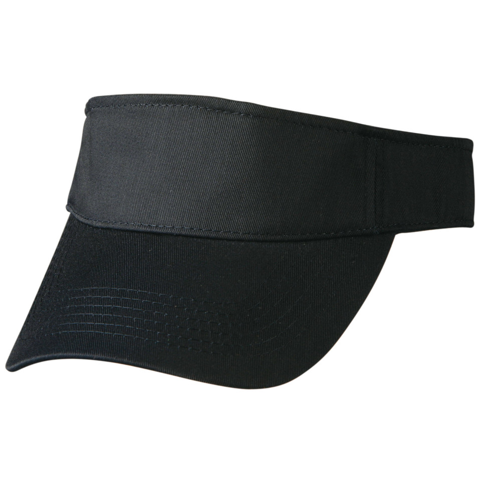 Adults Contrast Sandwich Polo Twill Visor Hat - CH49 | Black