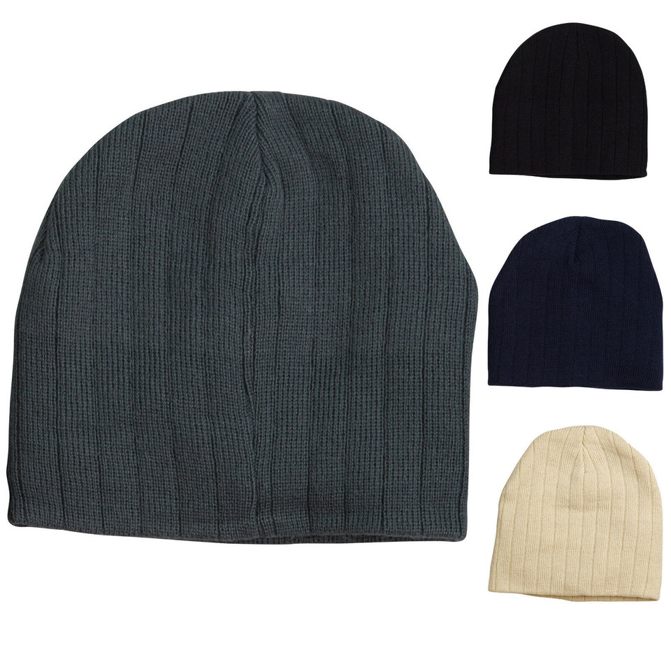 Adults Plain Cable Knit Beanie - CH64