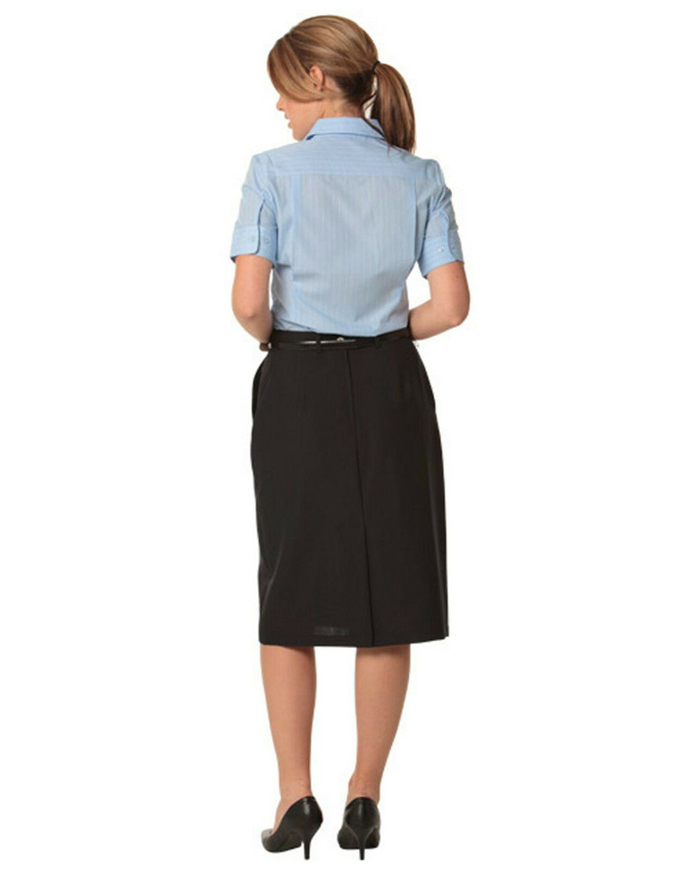 Ladies Poly Viscose Stretch Twill Flexi Waist Lined Skirt - M9478