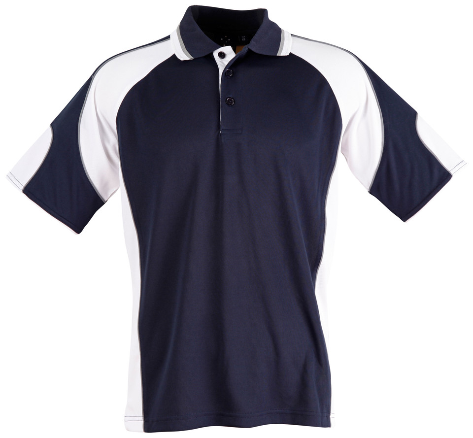 Mens CoolDry Contrast Short Sleeve Polo - PS61 | Navy.White