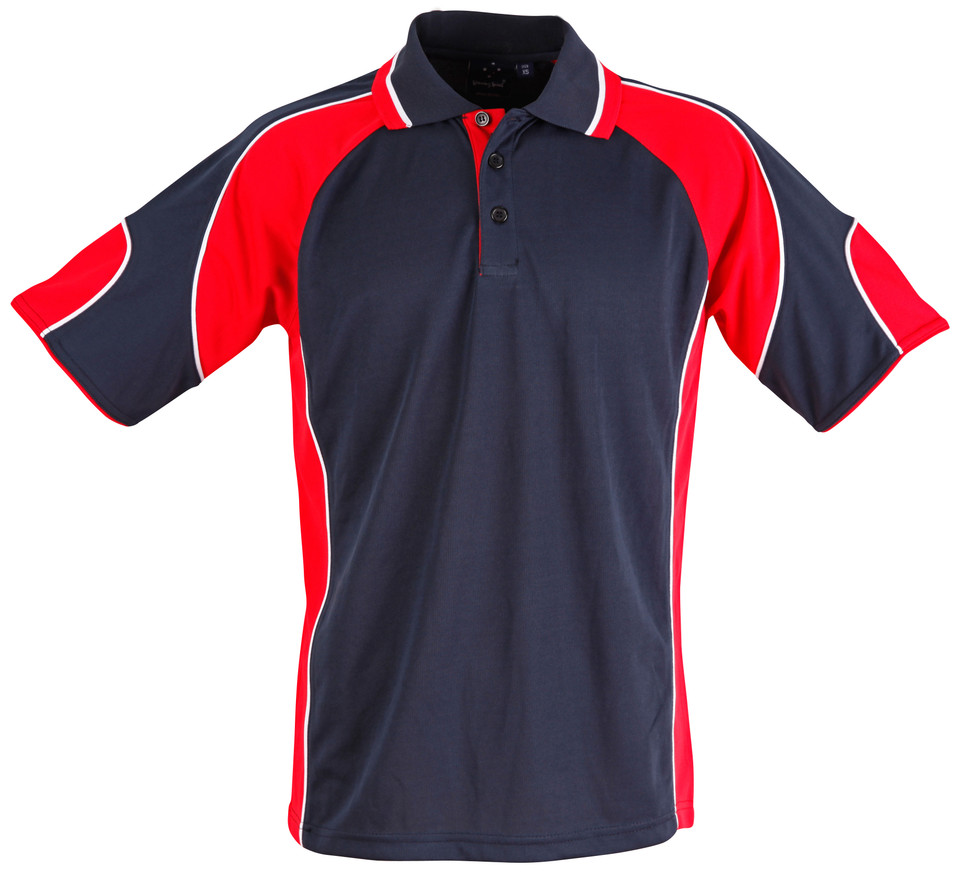Mens CoolDry Contrast Short Sleeve Polo - PS61 | Navy.Red