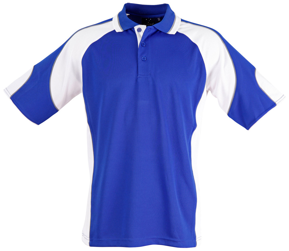 Mens CoolDry Contrast Short Sleeve Polo - PS61 | Royal.White