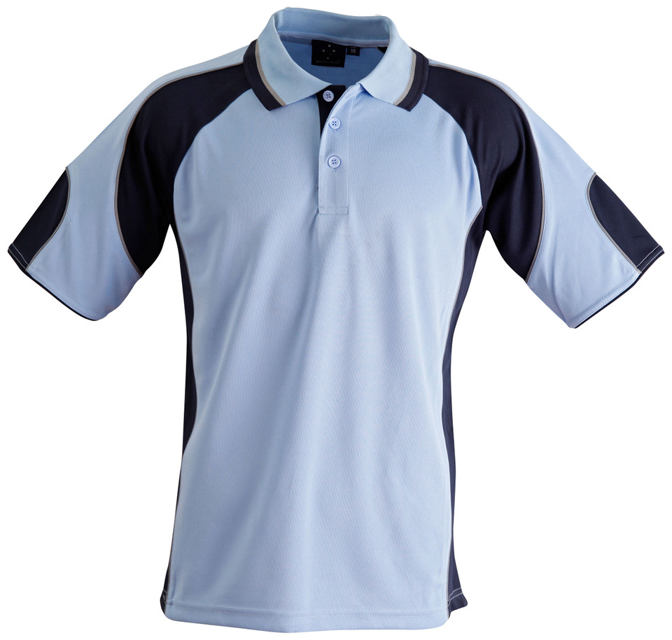 Mens CoolDry Contrast Short Sleeve Polo - PS61 | Sky.Navy
