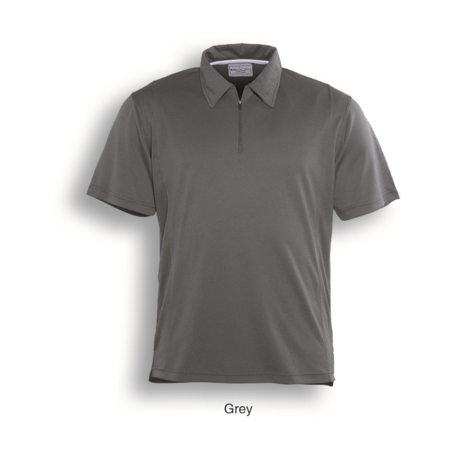 Mens Half Zip Plain Polo Shirt - CP1073 | Grey