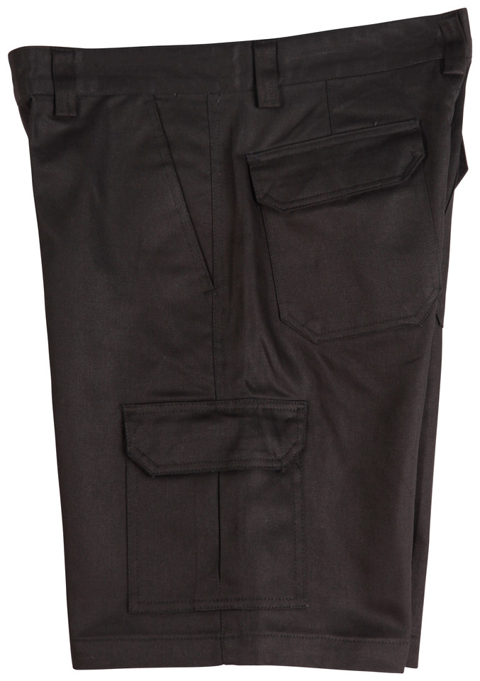 Mens Cotton Pre Shrunk Drill Work Shorts - WP06 | Black